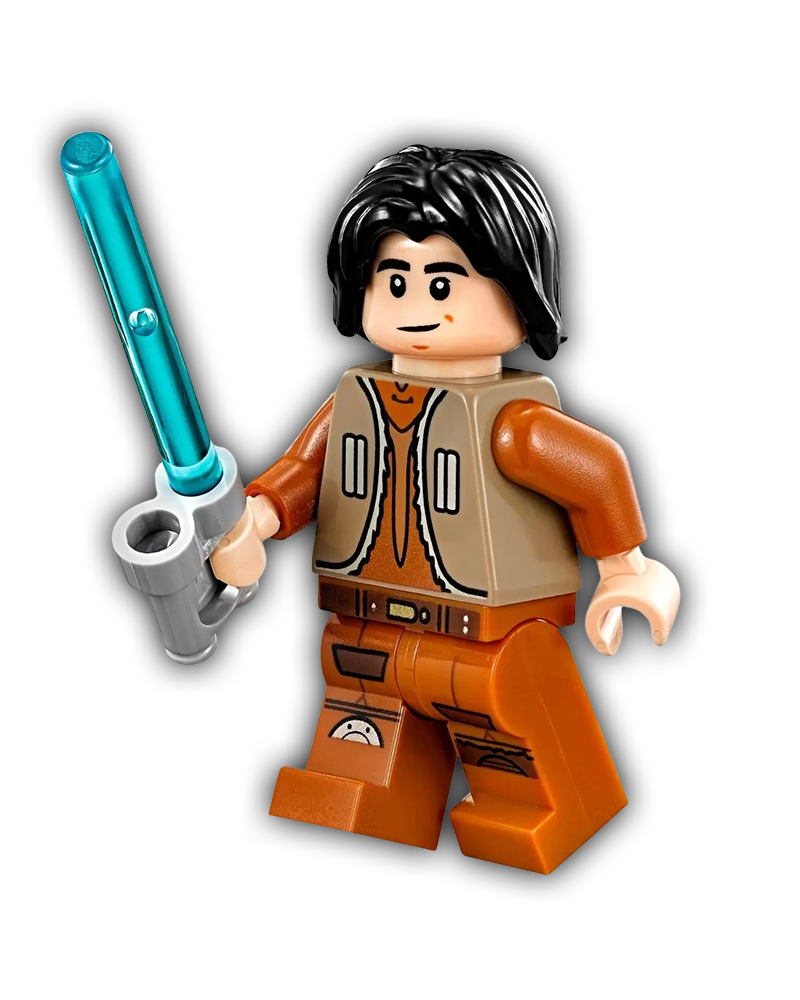 LEGO Star Wars Minifigure Ezra Bridger - Dark Tan Vest, Hair (SW0574)