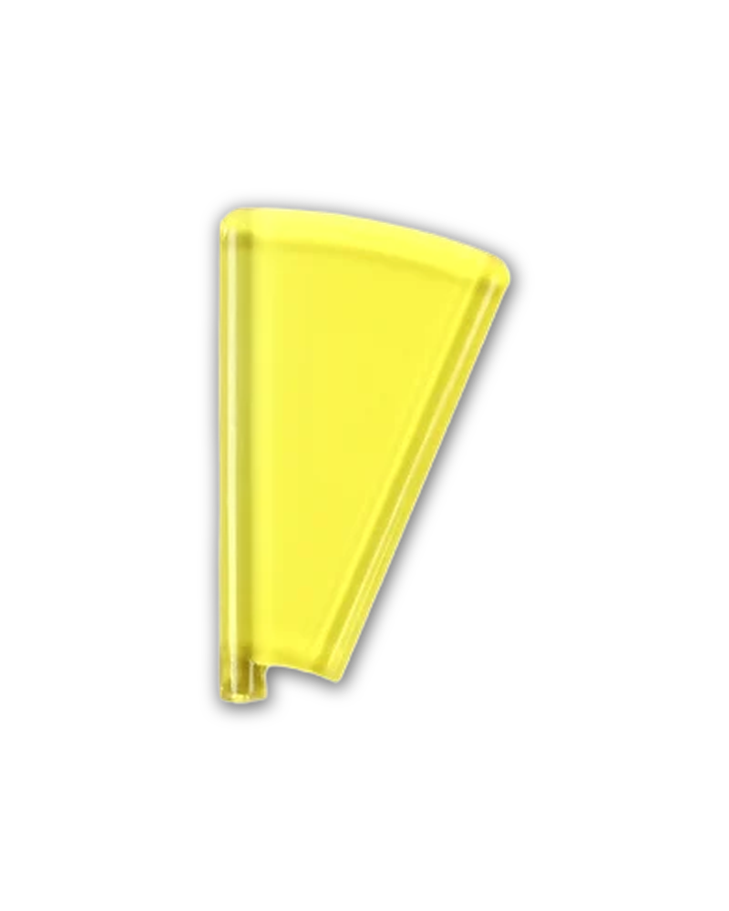 Round Ended Saber Full Swing Custom Accessory - Trans Yellow - single wider fan-shaped blade