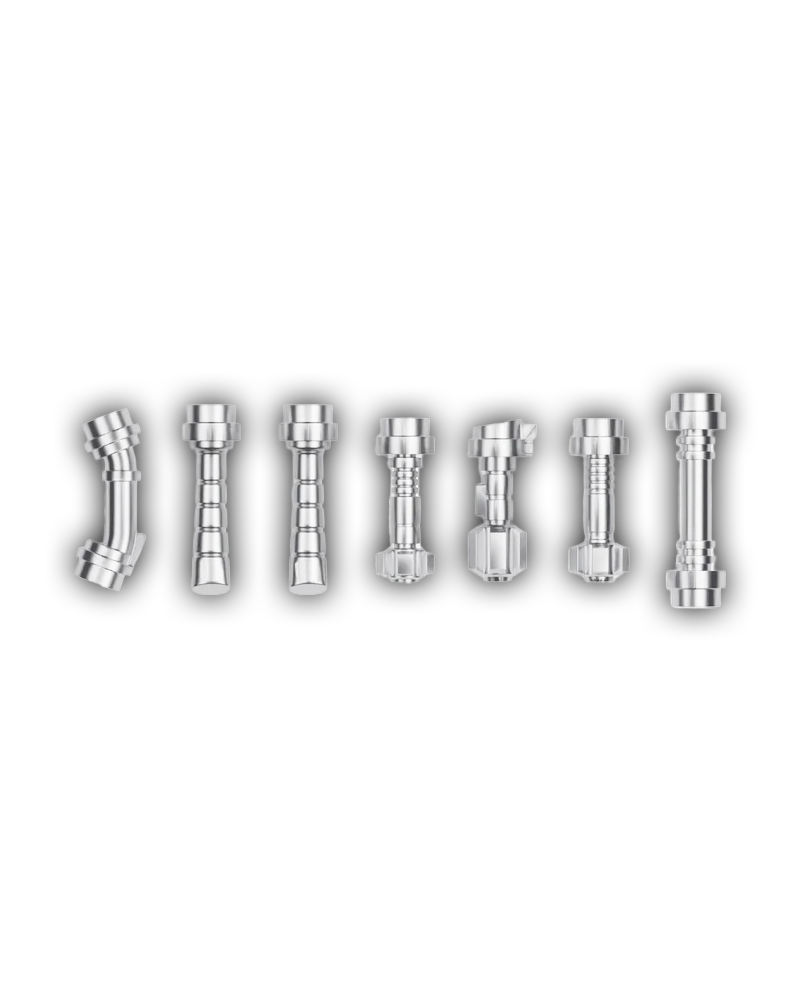Hilt 7-Pack Metallic Silver Custom Accessory Bundle - Orbital Minifigs