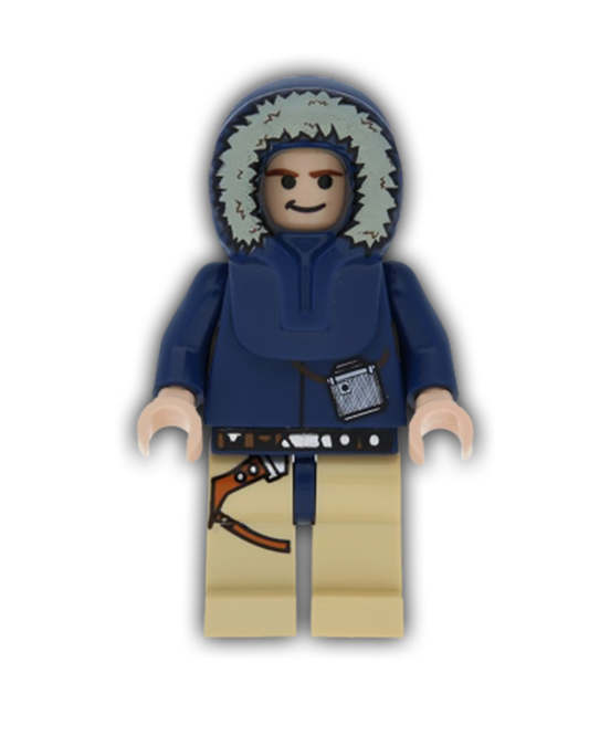 LEGO Star Wars Minifigure Han Solo - Light Nougat, Parka Hood, Tan Legs with Holster (SW0253)