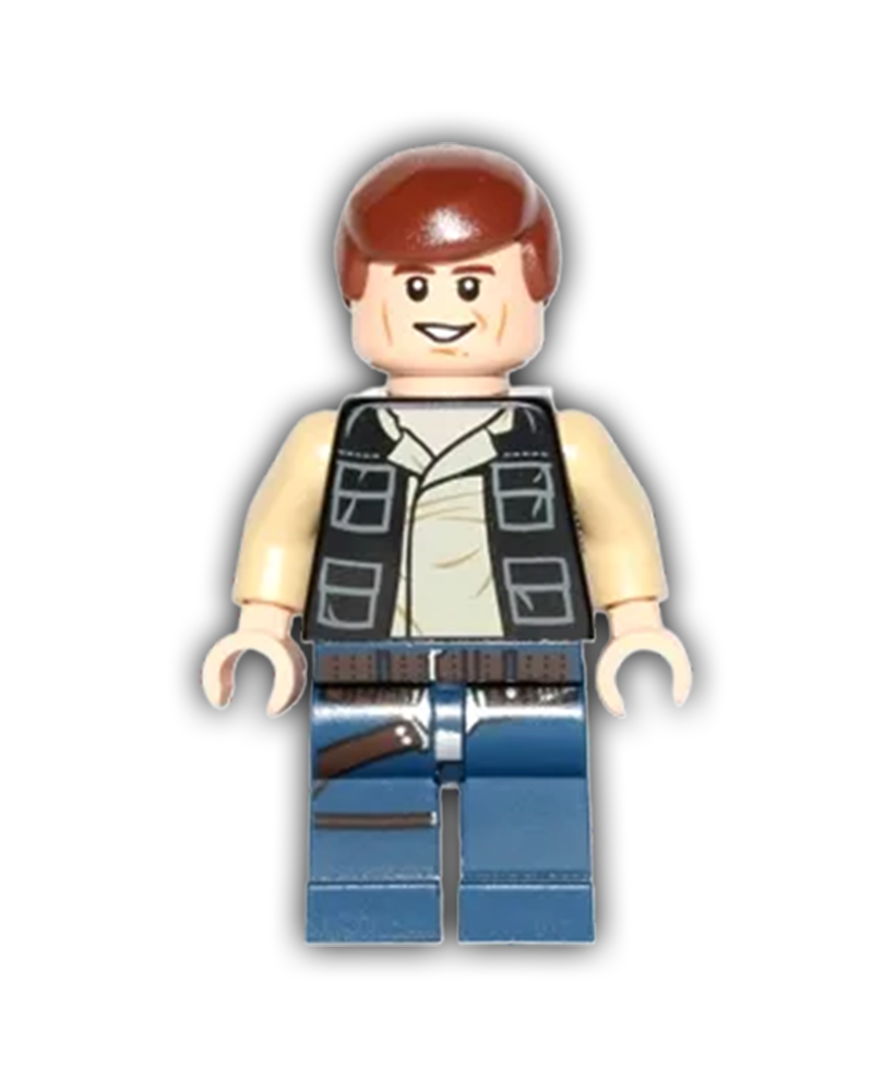 LEGO Star Wars Minifigure Han Solo, Dark Blue Legs, Vest with Pockets (SW0539)