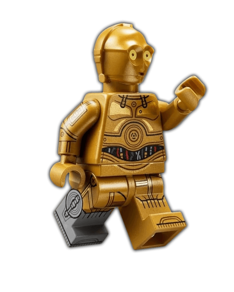 LEGO C-3PO - Molded Light Bluish Gray Right Foot, Printed Arms (SW1209) - BricksAndFigsDE