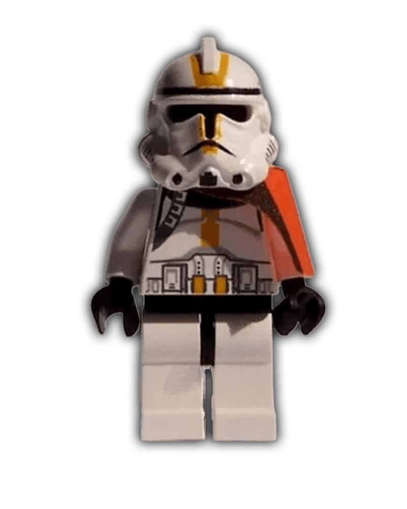 LEGO Clone Trooper, 327th Star Corps (Phase 2) - Orange Cloth Pauldron, Black Head (SW0128) - BricksAndFigsDE