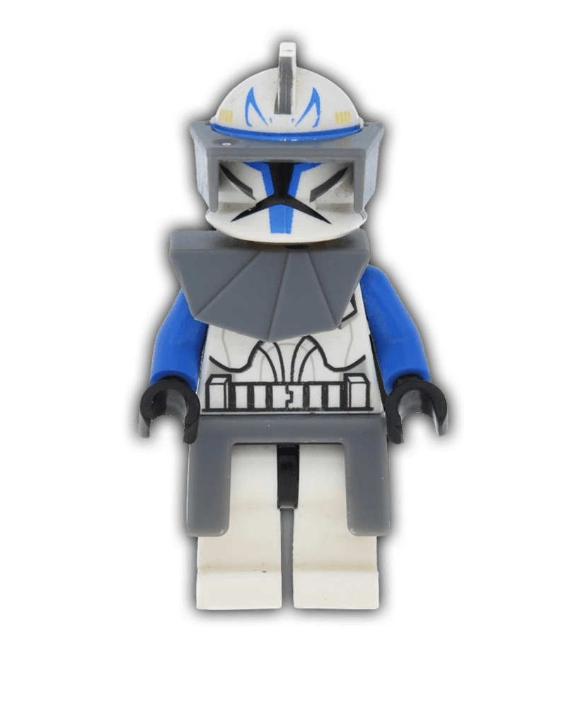 LEGO Clone Trooper Captain Rex, 501st Legion (Phase 1) - Dark Bluish Gray Visor, Pauldron, and Kama, Large Eyes (SW0194) - BricksAndFigsDE