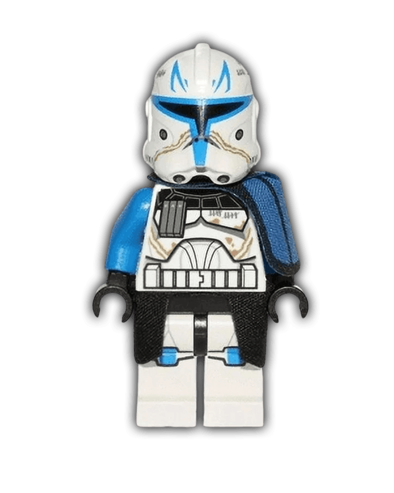 LEGO Clone Trooper Captain Rex, 501st Legion (Phase 2) - Blue Cloth Pauldron, Black Cloth Kama, Large Eyes (SW0450) - BricksAndFigsDE