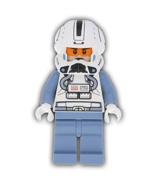 LEGO Star Wars Minifigure Clone Trooper Pilot (Phase 2) - Sand Blue Arms and Legs, Frown (SW0266) - BricksAndFigsDE