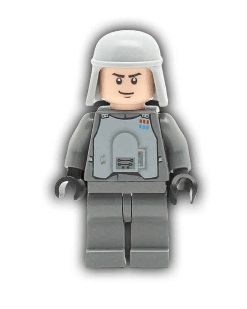 LEGO Star Wars Minifigure Imperial Officer with Battle Armor - Dark Bluish Gray Legs, Smirk (SW0261) - BricksAndFigsDE