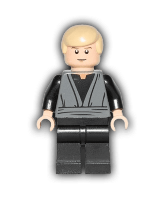 LEGO Star Wars Minifigure Luke Skywalker (Dark Bluish Gray Jedi Robe) (SW0395) - BricksAndFigsDE