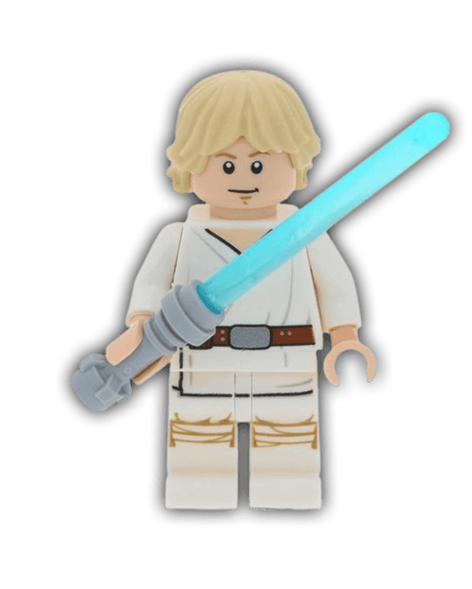 LEGO Star Wars Minifigure Luke Skywalker (Tatooine, White Legs, Stern / Smile Face Print) (SW0778) - BricksAndFigsDE