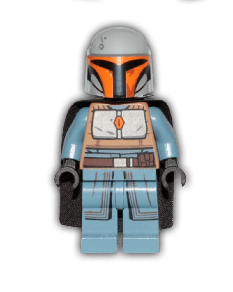 LEGO Star Wars Minifigure Mandalorian Tribe Warrior - Female, Black Cape, Light Bluish Gray Helmet with Antenna / Rangefinder (SW1077) - BricksAndFigsDE