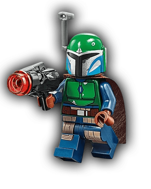 LEGO Star Wars Minifigure Mandalorian Tribe Warrior - Female, Dark Brown Cape, Green Helmet with Antenna / Rangefinder (SW1078) - BricksAndFigsDE