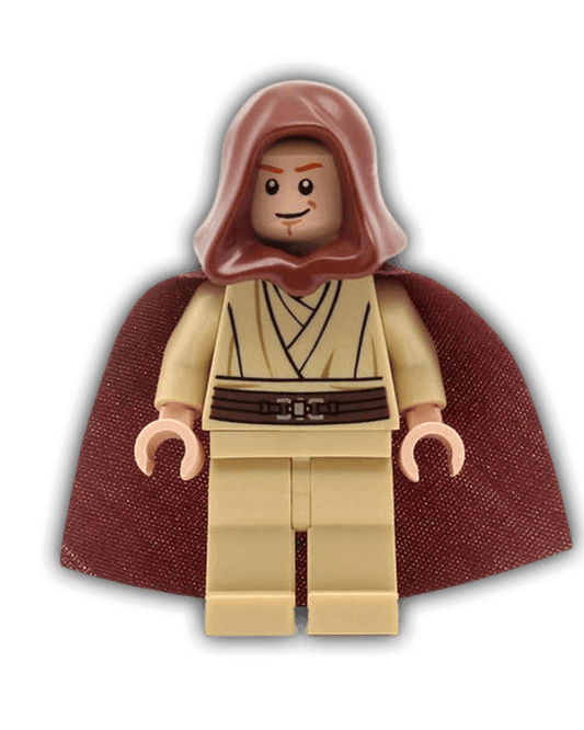 LEGO Star Wars Minifigure Obi-Wan Kenobi (Young with Hood and Cape, Tan Legs, Smile) (SW0329) - BricksAndFigsDE