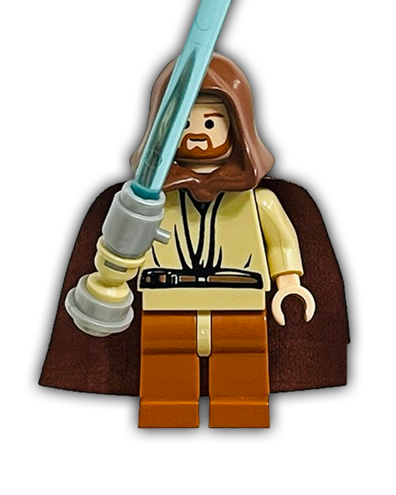 LEGO Star Wars Minifigure Obi-Wan Kenobi - Trans-Light Blue Light-Up Lightsaber (SW0137)