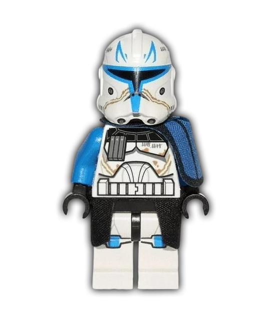 LEGO Clone Trooper Captain Rex, 501st Legion (Phase 2) - Blue Cloth Pauldron, Black Cloth Kama, Large Eyes (SW0450) - BricksAndFigsDE
