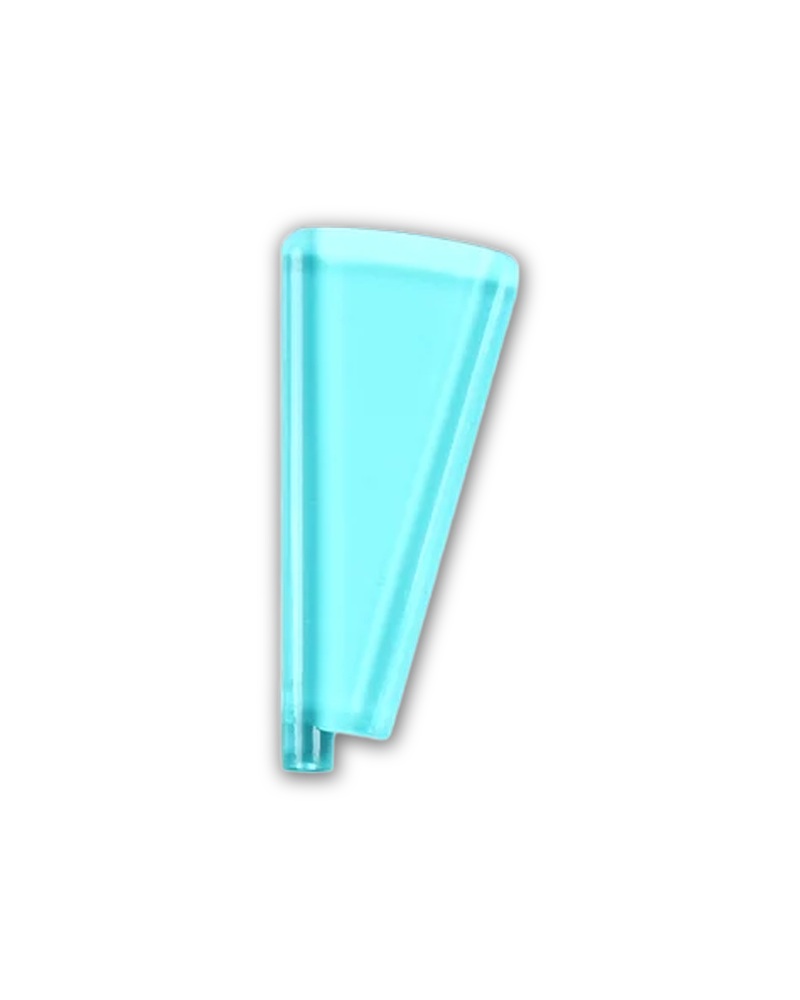 Round Ended Saber Half Swing Custom Accessory - Trans Light Blue - single narrower fan-shaped blade