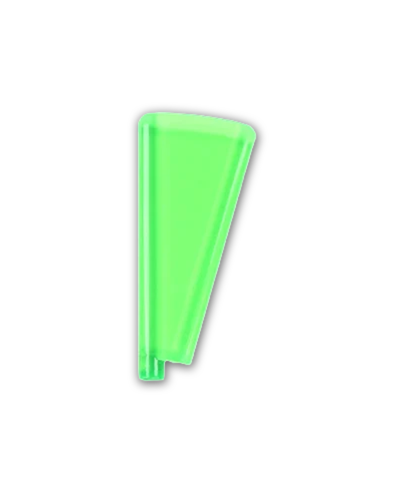 Round Ended Saber Half Swing Custom Accessory - Trans Light Green - single narrower fan-shaped blade