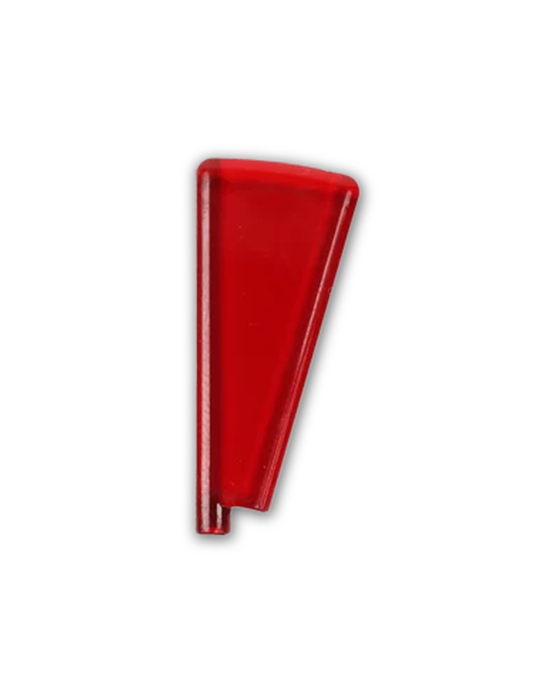 Round Ended Saber Half Swing Custom Accessory - Trans Red - single narrower fan-shaped blade