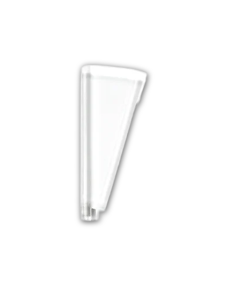 Round Ended Saber Half Swing Custom Accessory - Trans White - single narrower fan-shaped blade