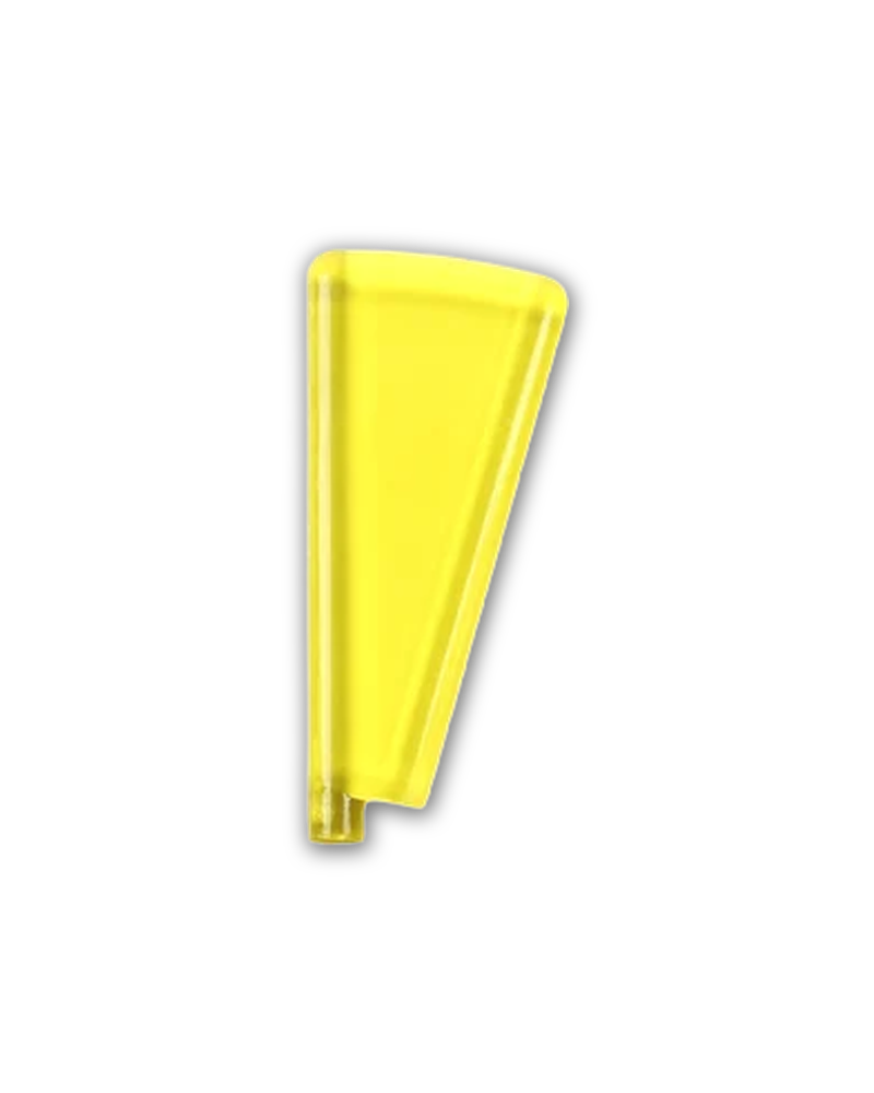 Round Ended Saber Half Swing Custom Accessory - Trans Yellow - single narrower fan-shaped blade