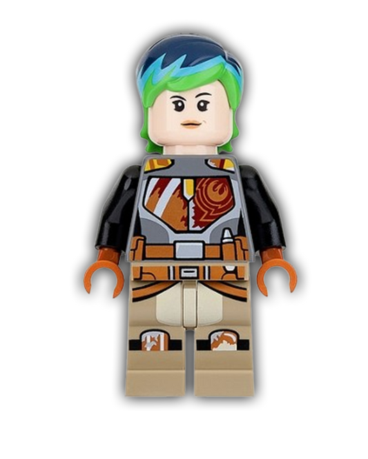 LEGO Star Wars Minifigure Sabine Wren - Bright Green and Dark Blue Hair (SW0742)